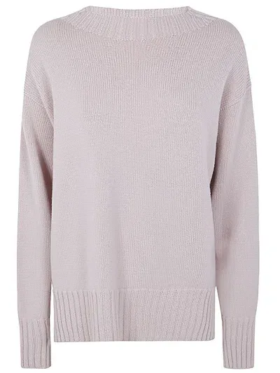 Drumohr Long Sleeves Crew Neck Oversized Sweater In Pink & Purple