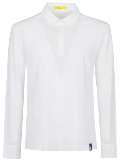 Drumohr Long-sleeve Jersey Polo Shirt In White