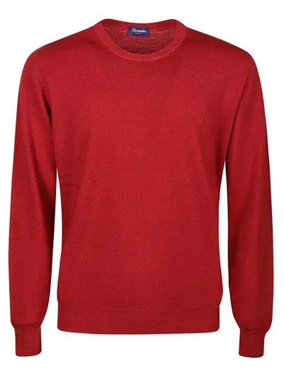 Drumohr Long Sleeve Shaved Sweater In Red