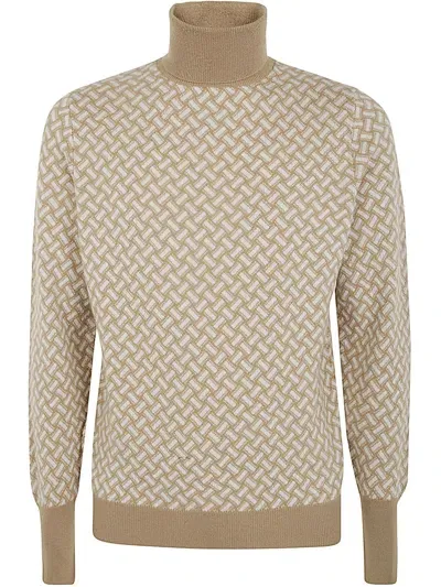 Drumohr Turtleneck Sweather Coockie In Cream Beige