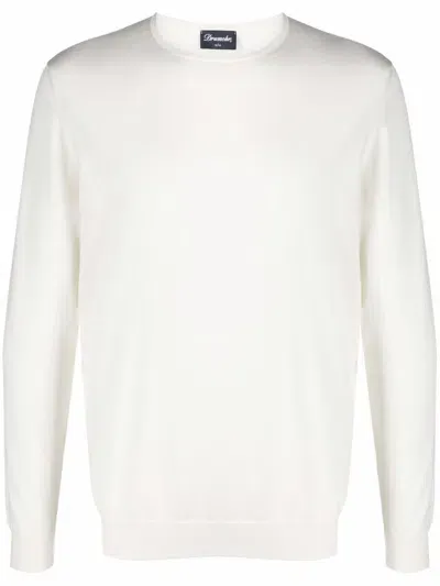 Drumohr Diamond-pattern Cotton Jumper In Nude