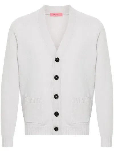 Drumohr Wool Cardigan In White Gold