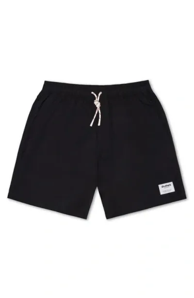 Druthers Nyc Italian Recycled Nylon Swim Trunk In Black