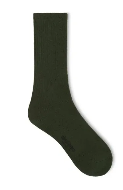 Druthers Nyc Organic Cotton Everyday Crew Sock In Green