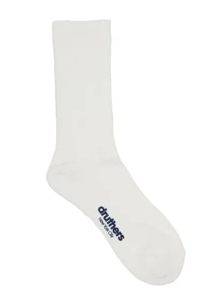 Druthers Nyc Organic Cotton Everyday Crew Sock In White