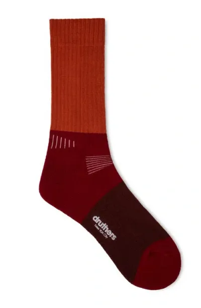 Druthers Nyc Vivo Merino Wool Function Blocked Boot Sock In Burgundy