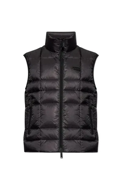 Dsquared2 3d Ripstop Down Vest In Black