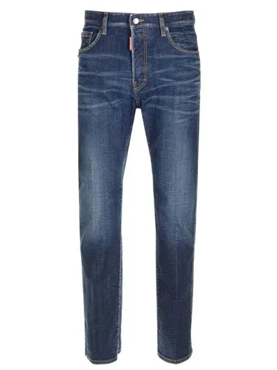 Dsquared2 642 Stretch Cotton Denim Jeans In Blue