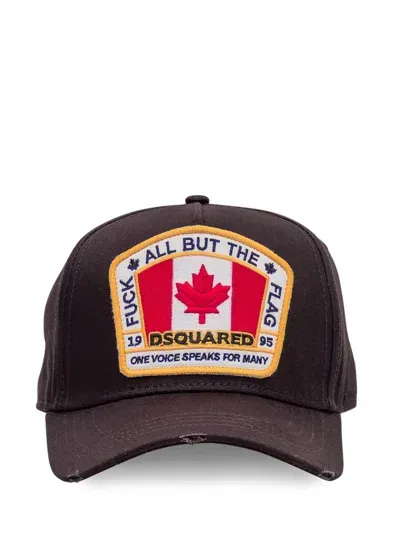 Dsquared2 Baseball Hat Fuck All But The Flag In Black