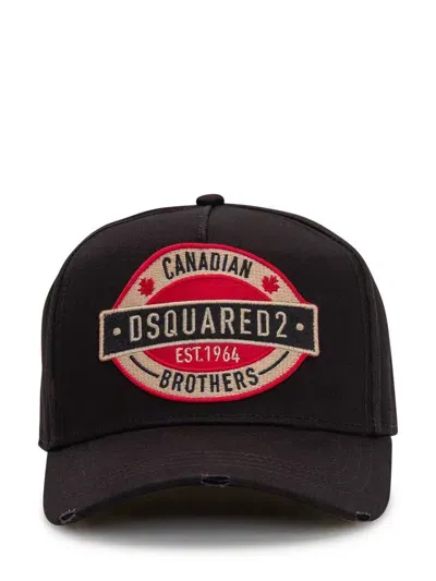 Dsquared2 Baseball Hat With Patch In Black