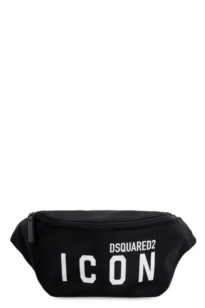 Dsquared2 Be Icon Nylon Belt Bag In Nero