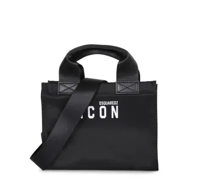 Dsquared2 Be Icon Shopping Bag In Black