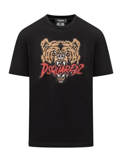 Dsquared2 Bear T-shirt In Black