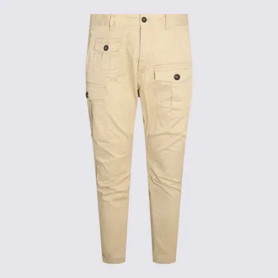 Dsquared2 Beige Cotton Blend Cargo Trousers