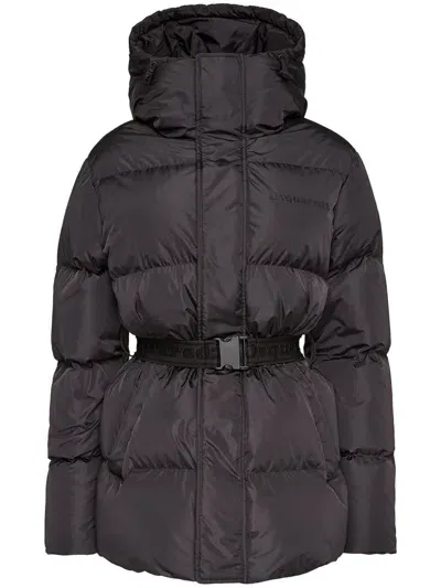 Dsquared2 Belted Quilted Puffer Coat In Black