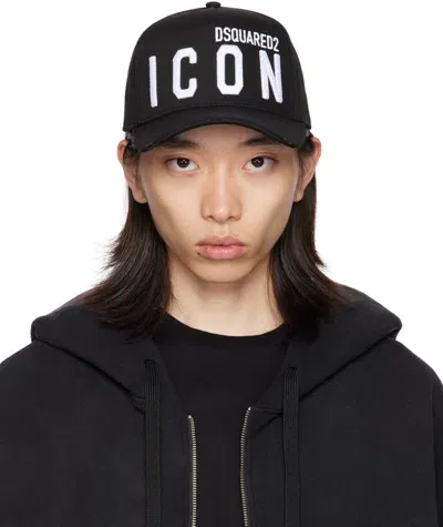 Dsquared2 Black Be Icon Baseball Cap In M063 Black