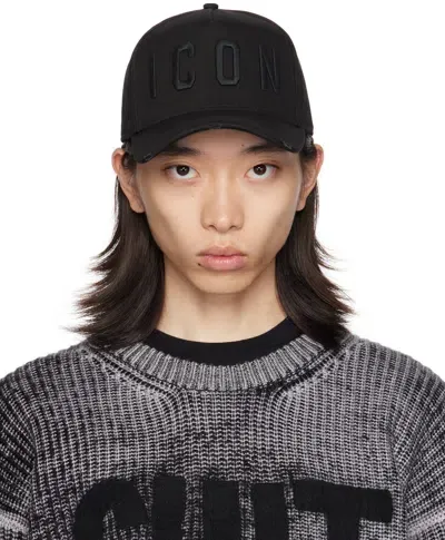 Dsquared2 Black Be Icon Baseball Cap In M084 Black