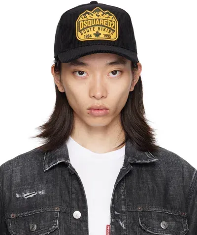 Dsquared2 Black Canadian Patch Baseball Cap In 2124