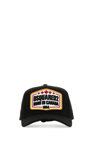 Dsquared2 Black Cotton Baseball Cap