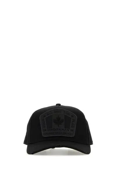 Dsquared2 Cotton Baseball Cap In Black