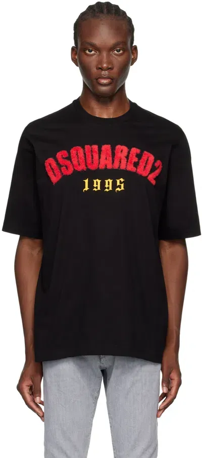 Dsquared2 Black Loose Fit T-shirt In 900 Black