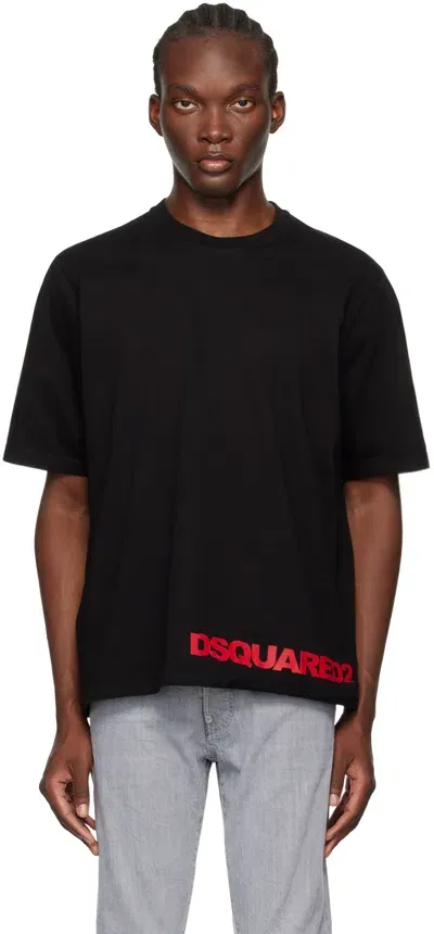 Dsquared2 Black Loose Fit T-shirt In 900 Black