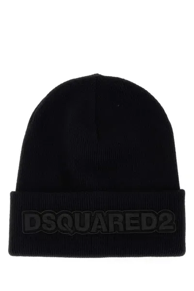 Dsquared2 Embroidered Logo Beanie In Black