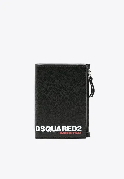 Dsquared2 Bob Bi-fold Leather Wallet In Black