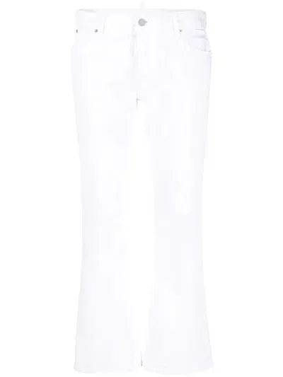 Dsquared2 Bootcut Cropped Trousers In White