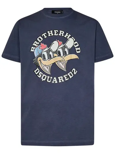 Dsquared2 Brotherhood Cool Fit T-shirt In Blue