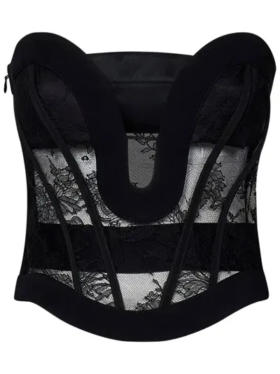 Dsquared2 Bustier Waves Top In Black