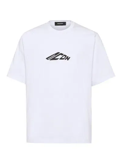 Dsquared2 Loose Fit Icon Logo T-shirt In White