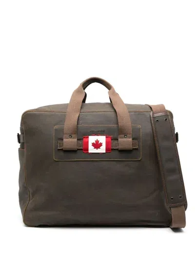 Dsquared2 Canada-flag Duffle Bag In Verde Scuro