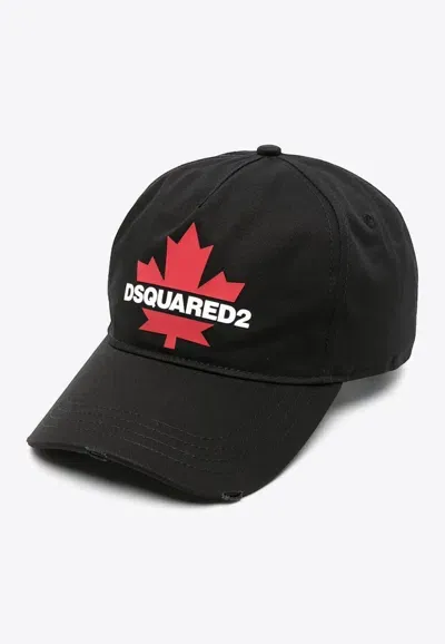 Dsquared2 Canadian Leaf Baseball Cap In Black