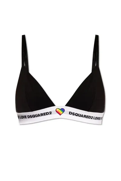 Dsquared2 Canadian Lodge Triangle Bra In Black