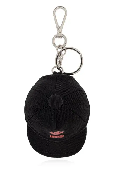 Dsquared2 Cap Pendant Keyring In Black