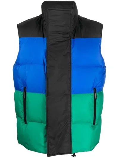 Dsquared2 Colour-block Feather-down Gilet In Blue