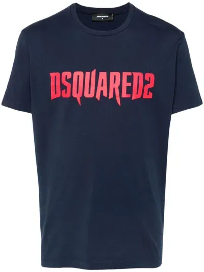 Dsquared2 Cool Fit Cotton T-shirt In Dark Blue