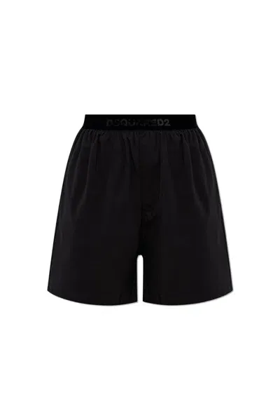 Dsquared2 Cotton Boxer Shorts In Black