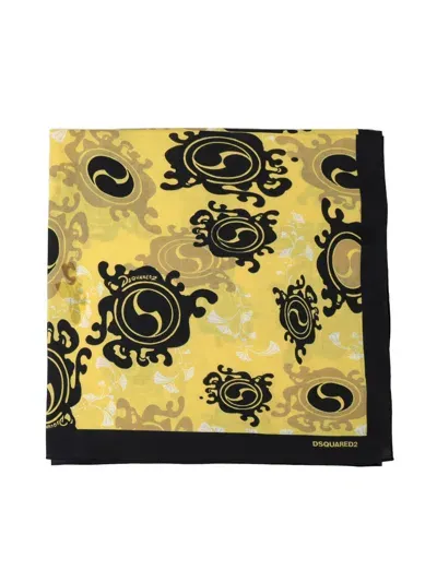 Dsquared2 Sea Printed Bandana Scarf In Yellow