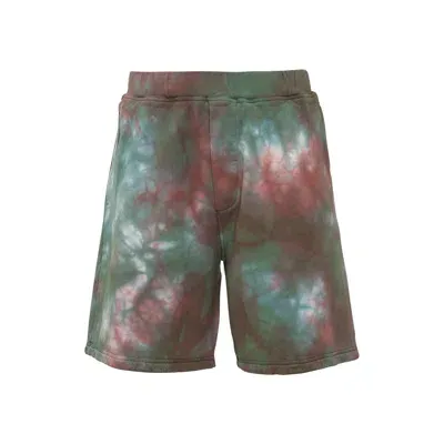 Dsquared2 Cotton Tie Dye Shorts In Green