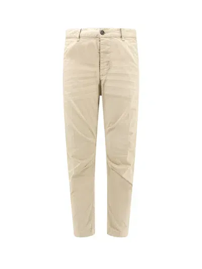 Dsquared2 Cotton Trouser With Back Logo Patch In Neutrals