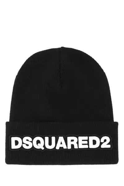 Dsquared2 Embroidered-logo Beanie In Black