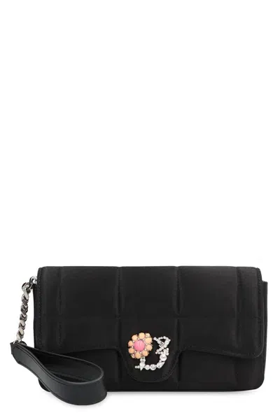 Dsquared2 D2 Statement Satin Clutch In Black