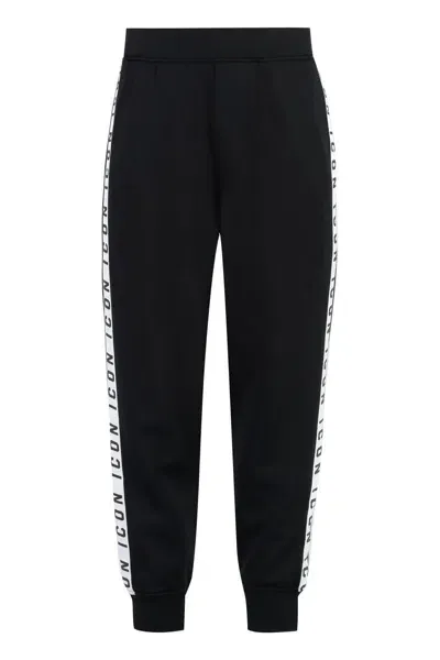 Dsquared2 Dan Cotton Blend Jogging Trousers In Black