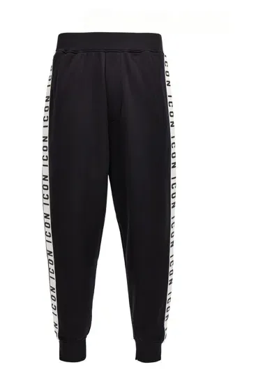 Dsquared2 Dan Cotton Blend Jogging Trousers In Black