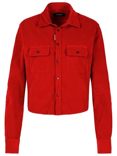 Dsquared2 Dean Red Cotton Shirt