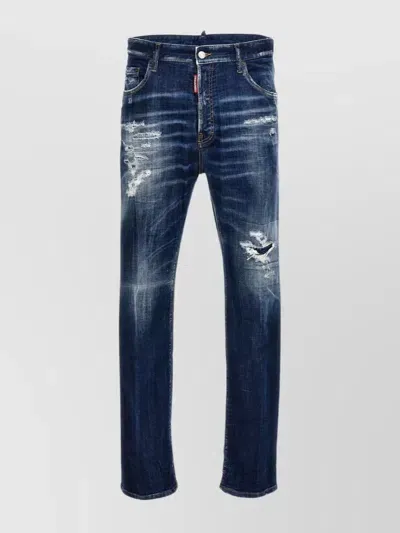 Dsquared2 Ripped Slim-fit Jeans In Azul