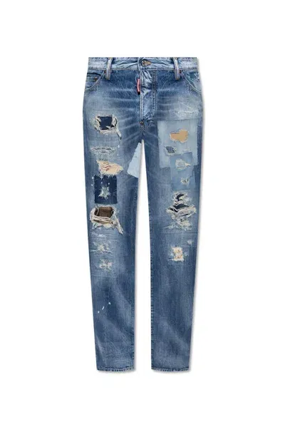 Dsquared2 Distressed Cool Guy Jeans In Blue