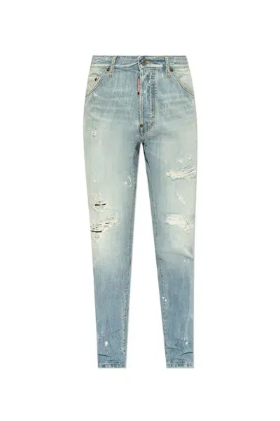 Dsquared2 Distressed Straight In Blue